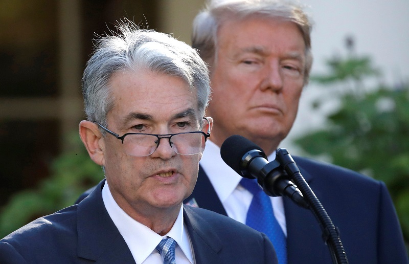 US President Donald Trump looks on asu00c2u00a0Jeromeu00c2u00a0Powell, his nominee to become chairman of the US Federal Reserve, speaks at the White House in Washington November 2, 2017.u00c2u00a0u00e2u20acu201d Reuters pic