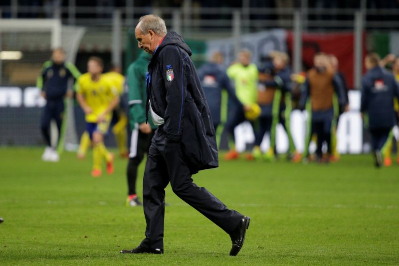Italy coach Gian Piero Ventura looks dejected after his team failed to qualify for next yearu00e2u20acu2122s World Cup. u00e2u20acu2022 Reuters pic
