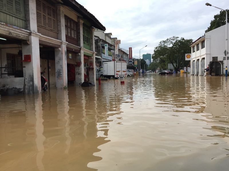 A flooded Perak Road in George Town November 5, 2017. u00e2u20acu201d Picture by KE Ooi