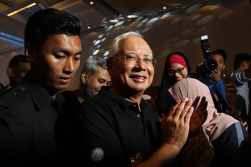 Prime Minister Datuk Seri Najib Razak arrives to attend the Malaysian Social Media Week Summit 2017 in Kuala Lumpur November 8, 2017. u00e2u20acu201d Picture by Miera Zulyana