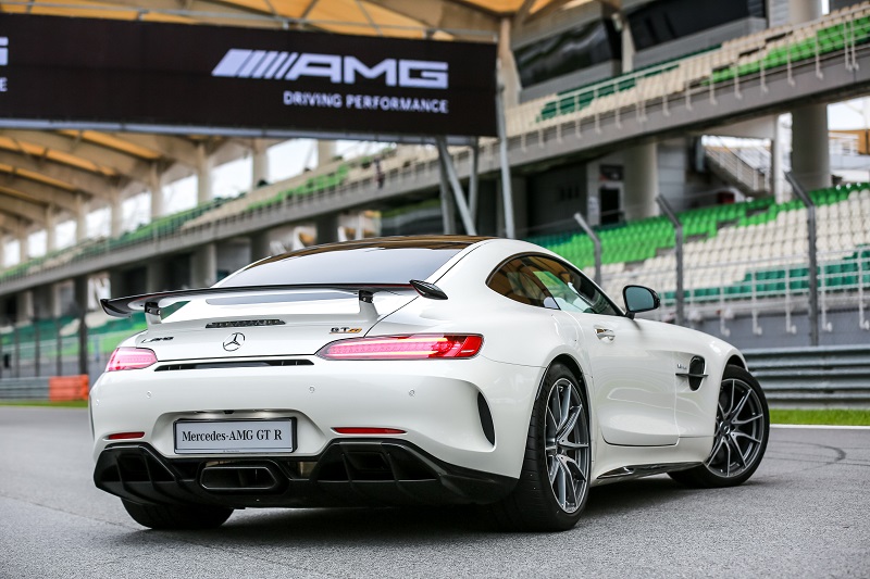 The rear view of the Mercedes-AMG GT R, which made its debut in Malaysia yesterday. 