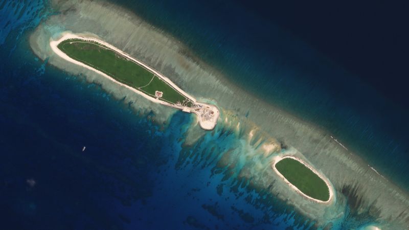 Satellite photo shows Chinese-controlled North Island, part of the Paracel Islands group in the South China Sea, on September 29, 2017.. u00e2u20acu2022 Reuters pic