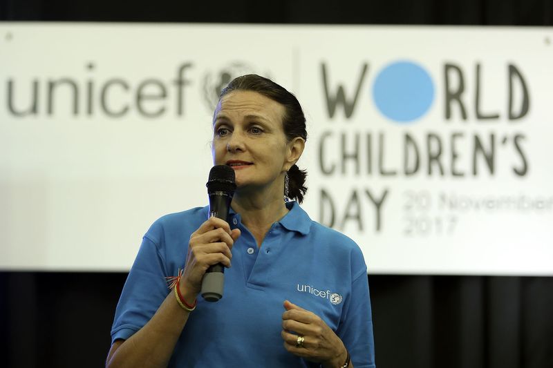 Unicef Representative Malaysia, Marianne Clark-Hattingh speaking at the launch of the World Children's Day 2017 programme in Petaling Jaya, November 14, 2017.