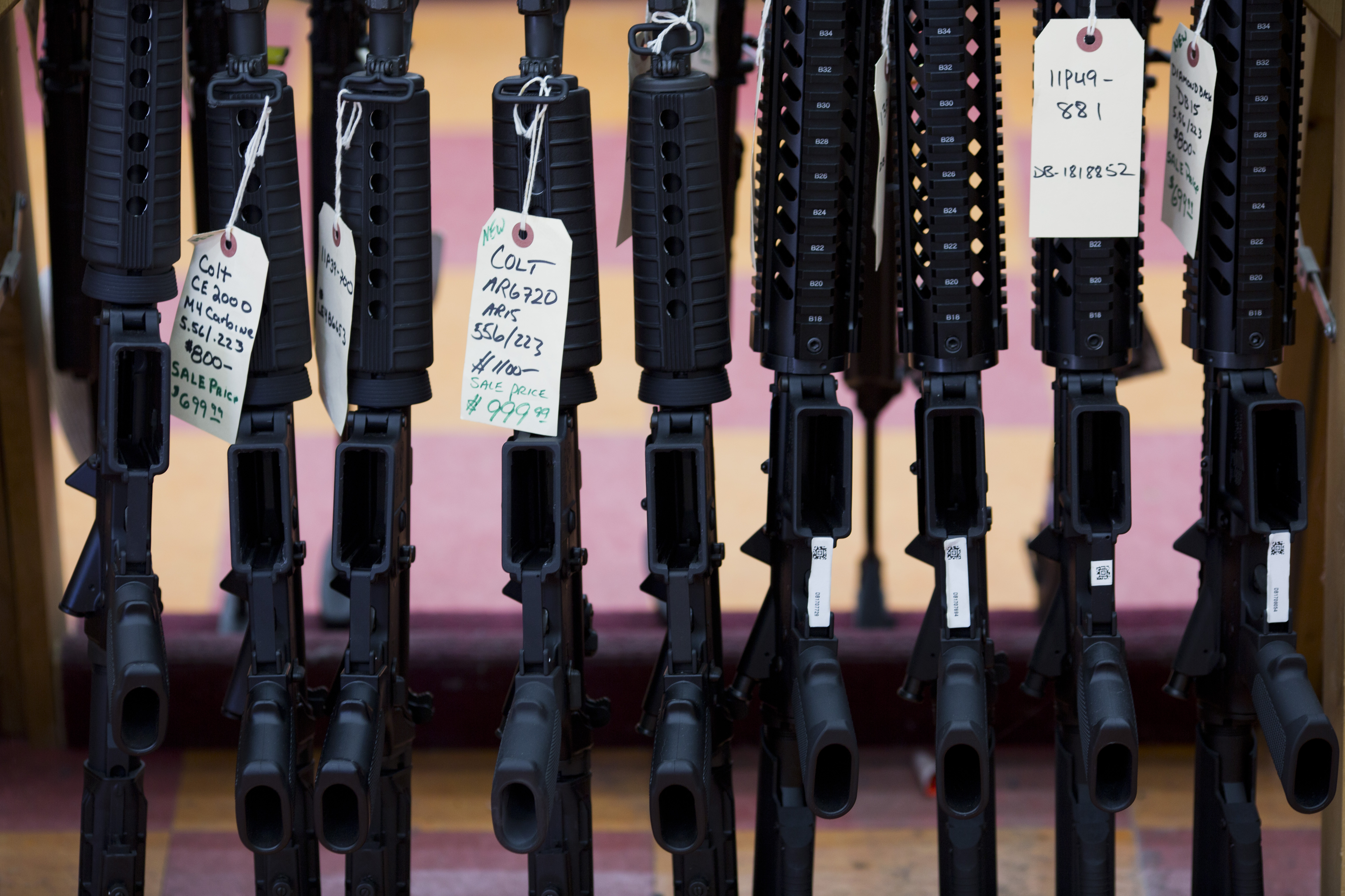 This file photo taken on November 5, 2016 shows rifles for sale at a gun shop in Merrimack, New Hampshire.  u00e2u20acu201d AFP pic 