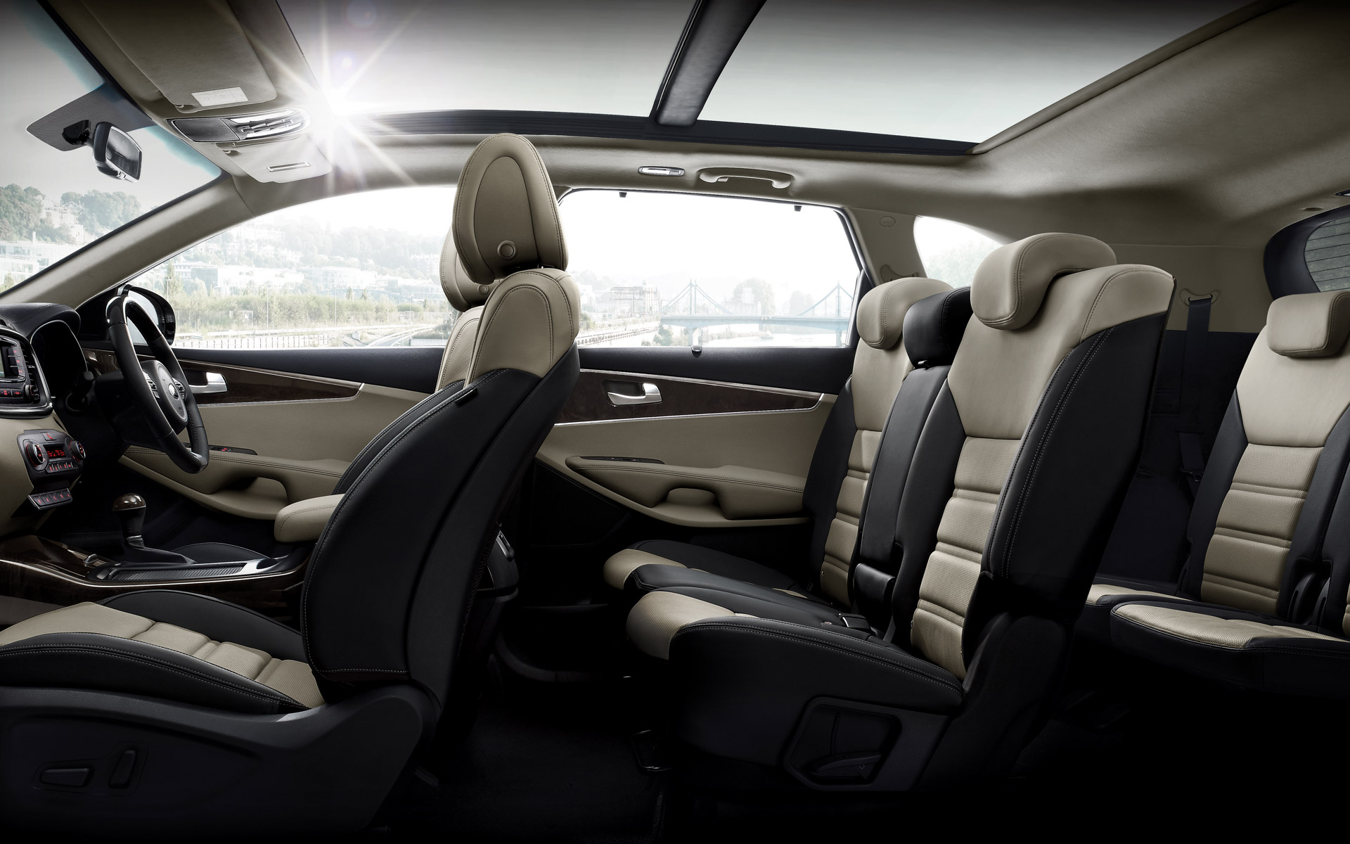 The mid-sized Sorento seats seven comfortably in its premium cabin.
