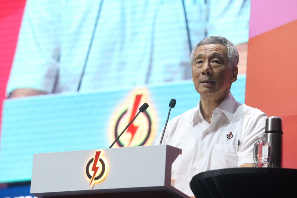 Prime Minister Lee Hsien Loong speaking at the PAP Convention on Sunday. u00e2u20acu201d Picture by Koh Mui Fong/TODAY