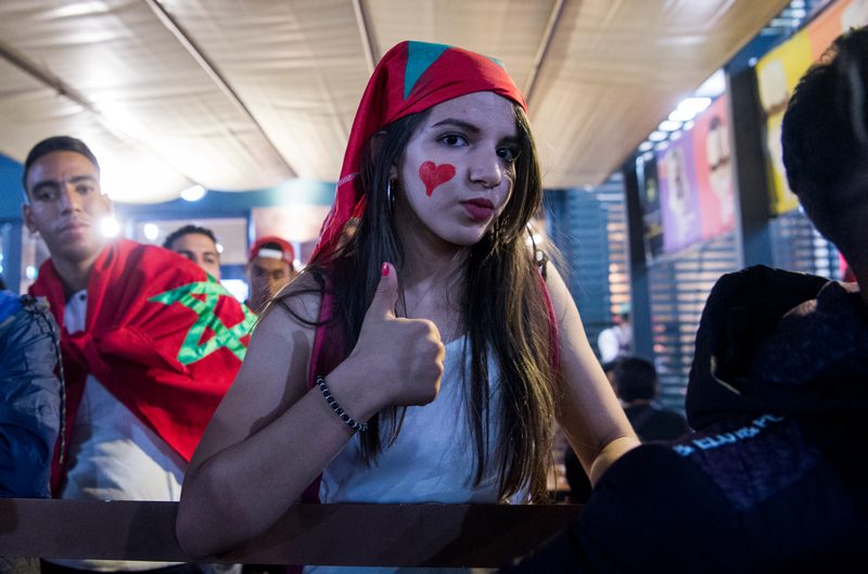 Moroccans celebrate in Marrakech following Morocco's victory over Ivory Coast in their Fifa 2018 World Cup Africa qualifier November 11, 2017. u00e2u20acu201d AFP pic