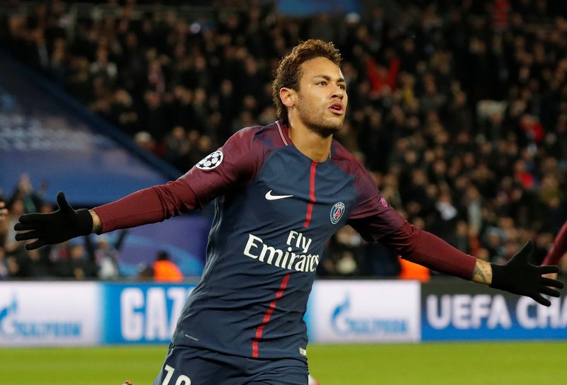 Neymar celebrates scoring Paris Saint-Germaine's second goal in a Champions League match against Celtic in Paris November 22, 2017. u00e2u20acu201d Reuters pic