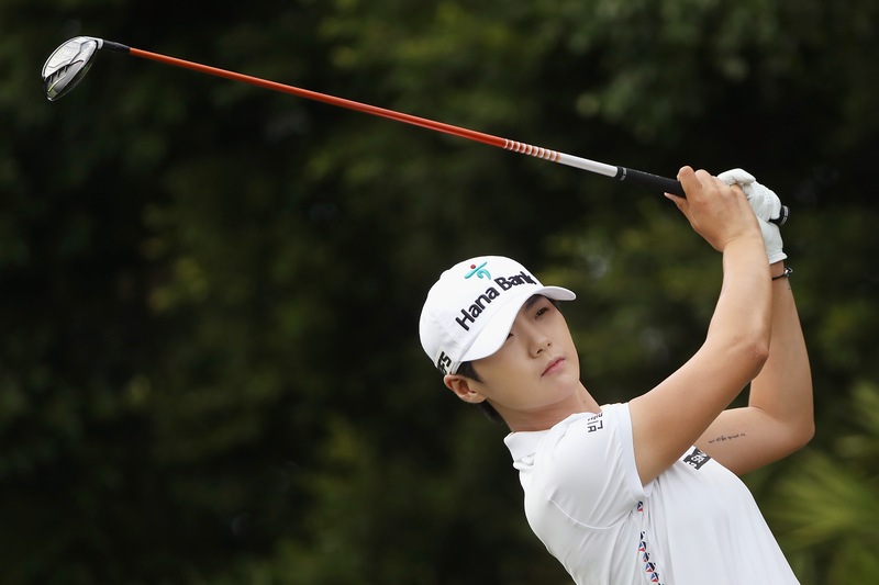 Park Sung-hyun plays her shot from the 15th in the second round of the CME Group Tour Championship in Naples, Florida November 17, 2017. u00e2u20acu201d AFP pic