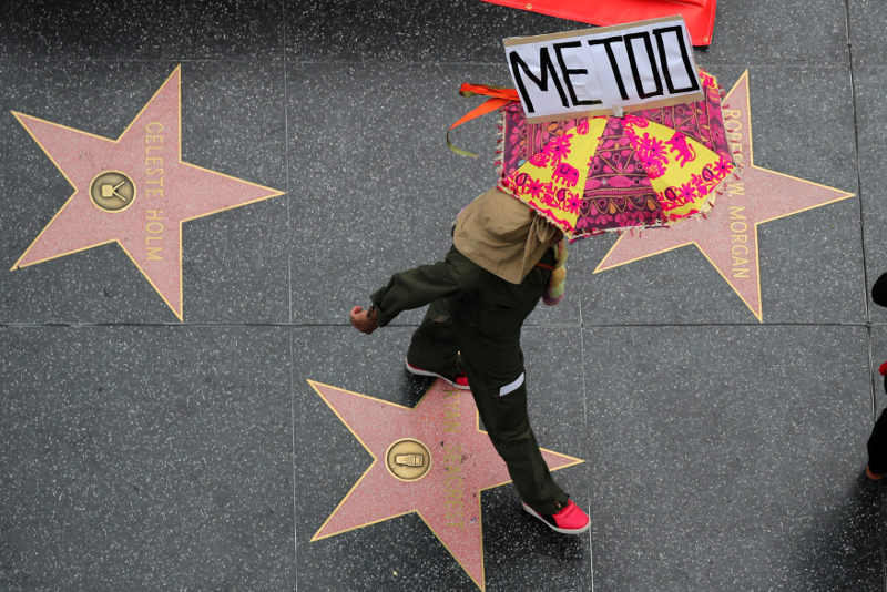 A demonstrator takes part in a #MeToo protest march for survivors of sexual assault and their supporters in Los Angeles  November 12, 2017. u00e2u20acu201d Reuters pic