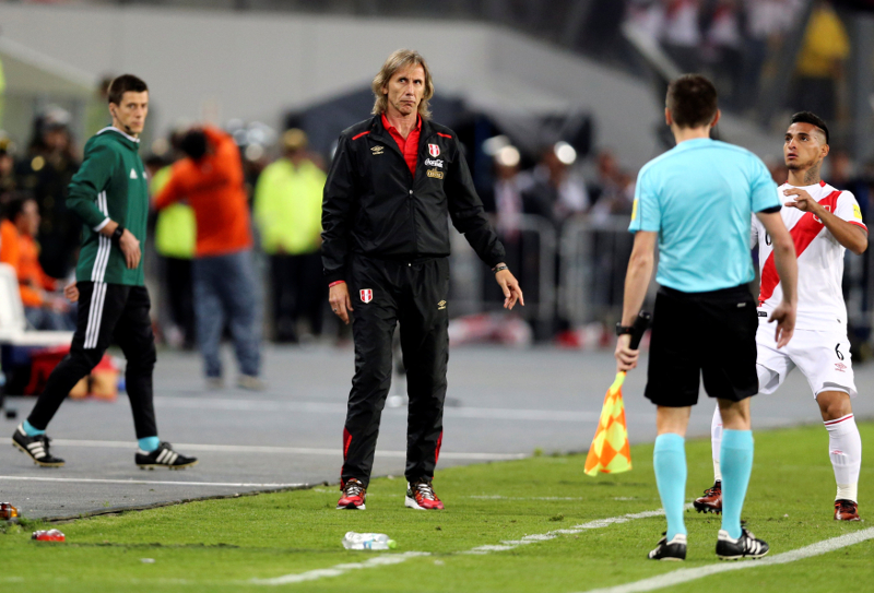Peruu00e2u20acu2122s coach Ricardo Gareca looks on during their 2018 World Cup qualifying playoffs against New Zealand at the National Stadium, Lima November 15, 2017. u00e2u20acu201d Reuters pic