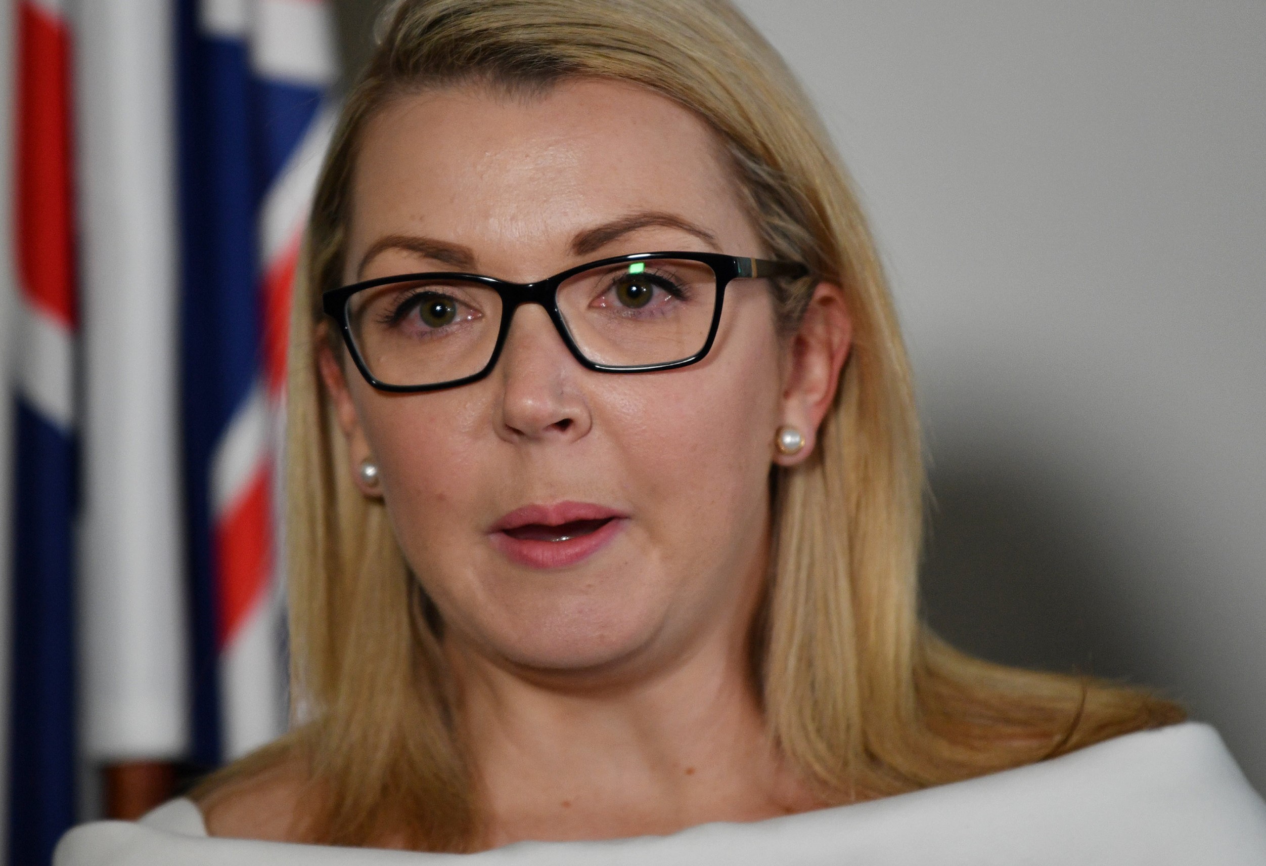 Skye Kakoschke-Moore announces her resignation at a NEWs conference at her office in Adelaide, November 22, 2017. u00e2u20acu201d  Reuters pic