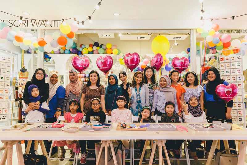 Tengku Zatashah (seventh from the left) at the launch event for the SS x TZ collection. u00e2u20acu201d Pictures courtesy of Sereni & Shentel