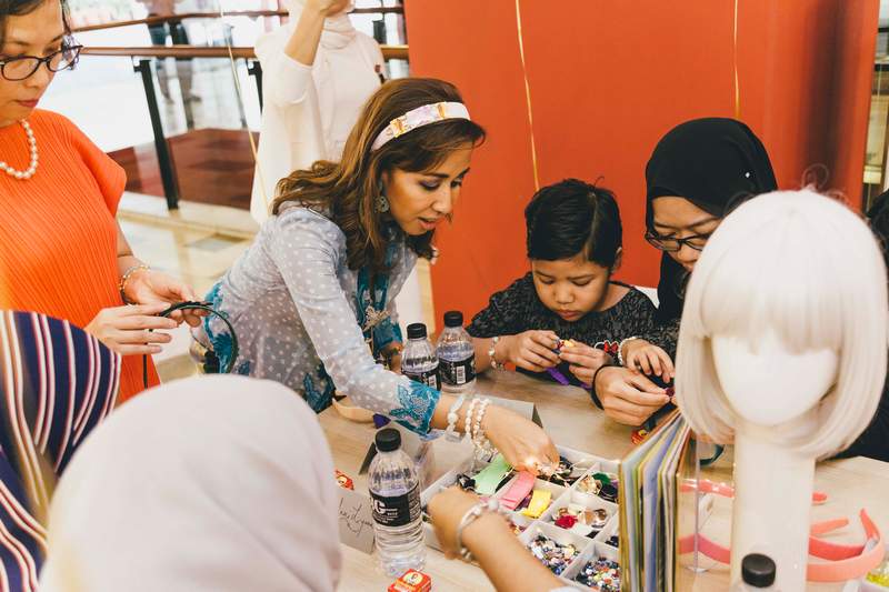 Tengku Zatashah, who is the patron of Make-A-Wish Malaysia, designed the seven headbands in the SS x TZ collection. 
