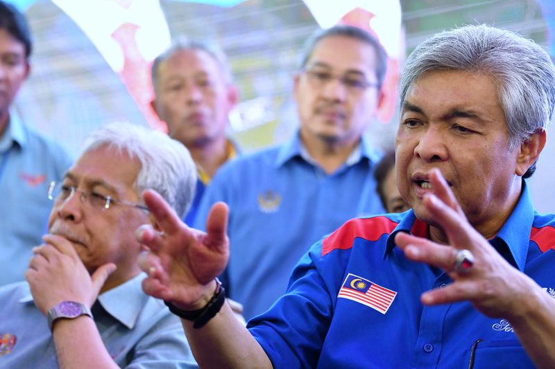 Deputy Prime Minister Datuk Seri Dr Ahmad Zahid Hamidi speaks during a press conference after he officiated the Bagan Datuk Polytechnic ground-breaking ceremony, November 26, 2017. u00e2u20acu201d Bernama pic
