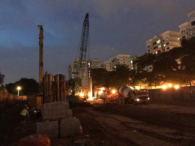A view of the project site on December 5, where Taman Desa residents say work was carried out until around 8.30pm. — Picture courtesy of Protect Taman Desa