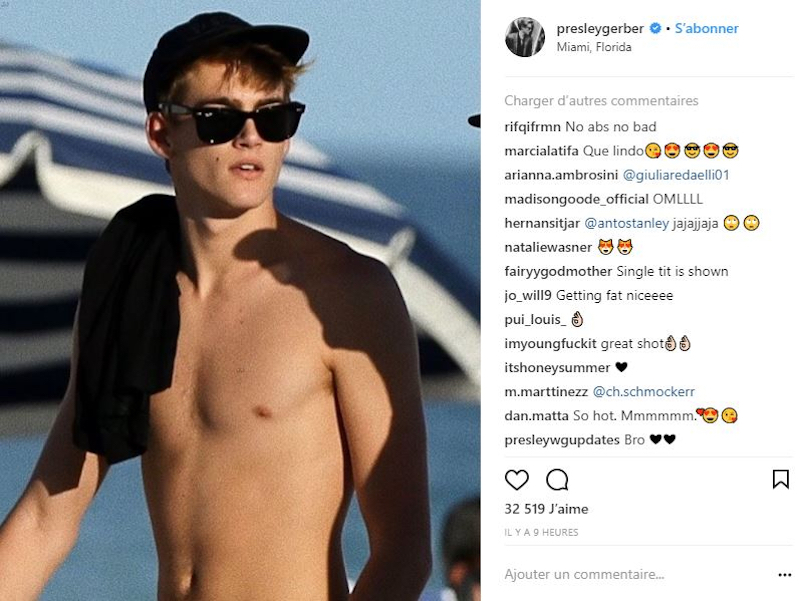Presley Gerber's Instagram account currently has 522,000 followers. — Picture courtesy of Presley Gerber