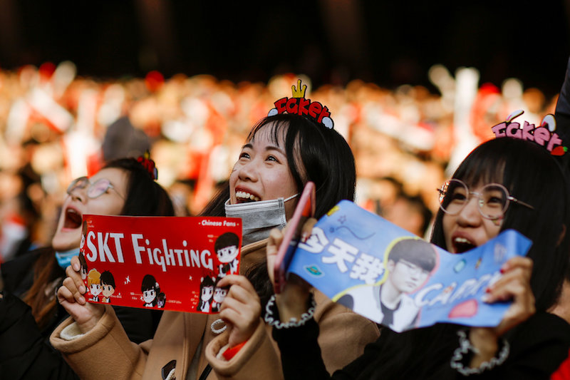 People watch the League of Legends 2017 World Championships Grand Final e-sports match between Samsung Galaxy and SK Telecom T1 at the Beijing National Stadium in Beijing November 4, 2017. u00e2u20acu201d Reuters pic