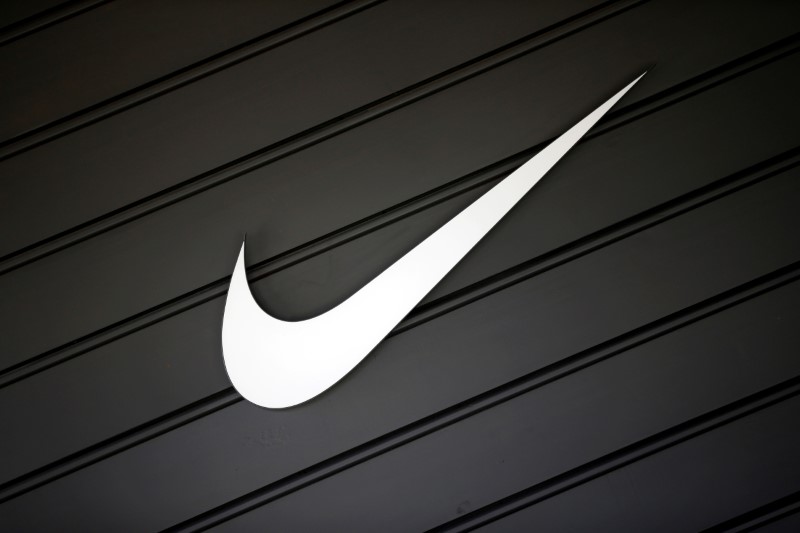 The logo of Dow Jones Industrial Average stock market index listed company Nike (NKE) is seen in Los Angeles, California, United States, April 12, 2016. u00e2u20acu201d Reuters pic