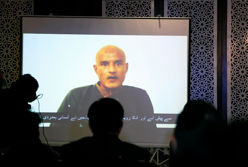 Former Indian navy officer Kulbhushan Sudhir Jadhav is seen on a screen during a news conference at the Ministry of Foreign Affairs in Islamabad, Pakistan December 25, 2017. u00e2u20acu201d Reuters pic