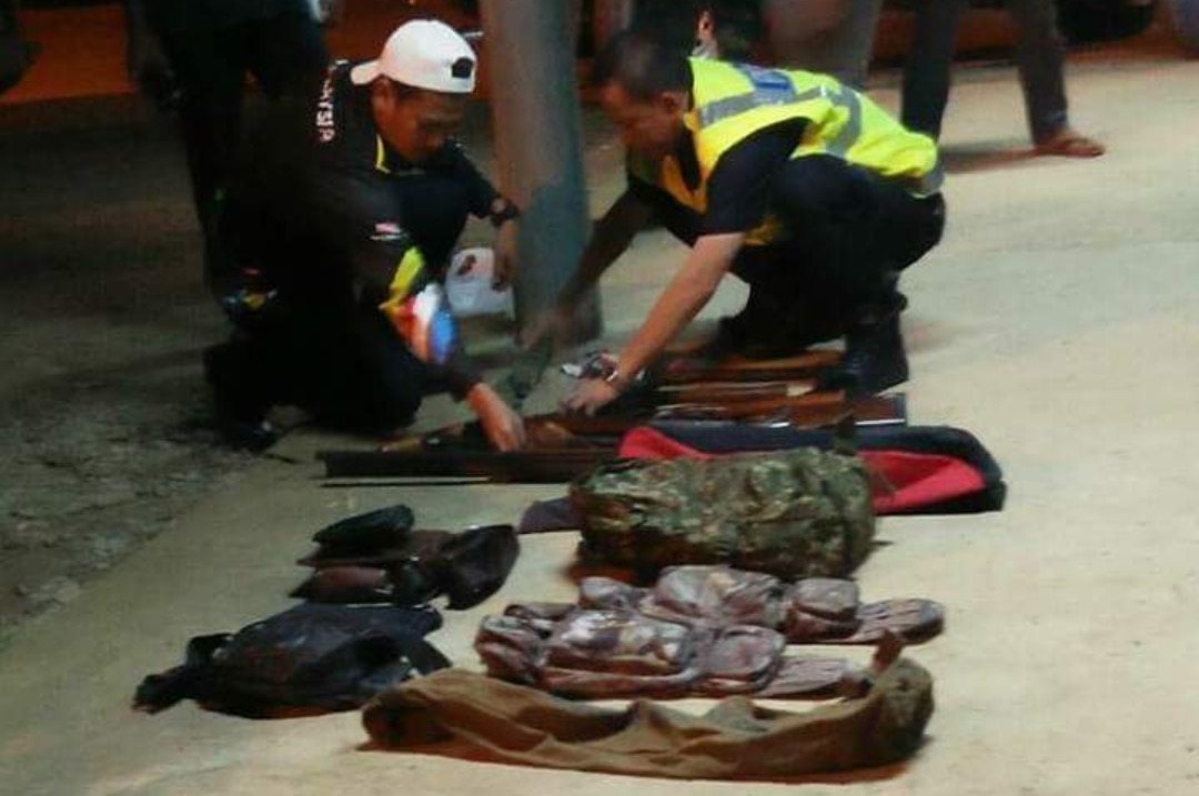 Some of the weapons used by the group. 