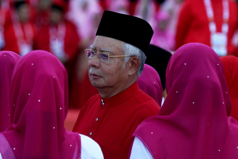 Prime Minister Datuk Seri Najib Razak, who is also Umno president, at the opening of the Umno General Assembly at the Putra World Trade Centre in Kuala Lumpur December 7, 2017. u00e2u20acu201d Picture by Miera Zulyana