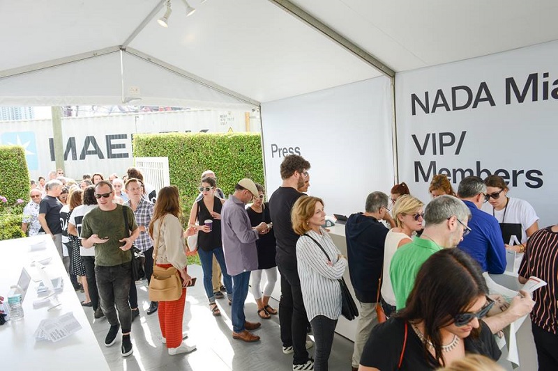People queueing up to enter Miamiu00e2u20acu2122s Nada art fair. u00e2u20acu201d Picture via Facebook/New Art Dealers Alliance (NADA)