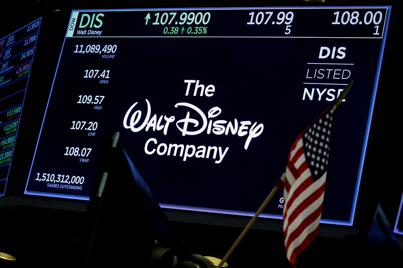 A screen shows the logo and a ticker symbol for The Walt Disney Company on the floor of the New York Stock Exchange in New York December 16, 2017. u00e2u20acu201d Reuters pic