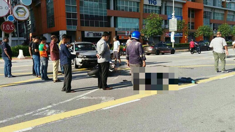 Luqman Hakim succumbed to severe injuries after the collision while the driver of the car did not sustain any injuries. u00e2u20acu201d Picture via Facebook