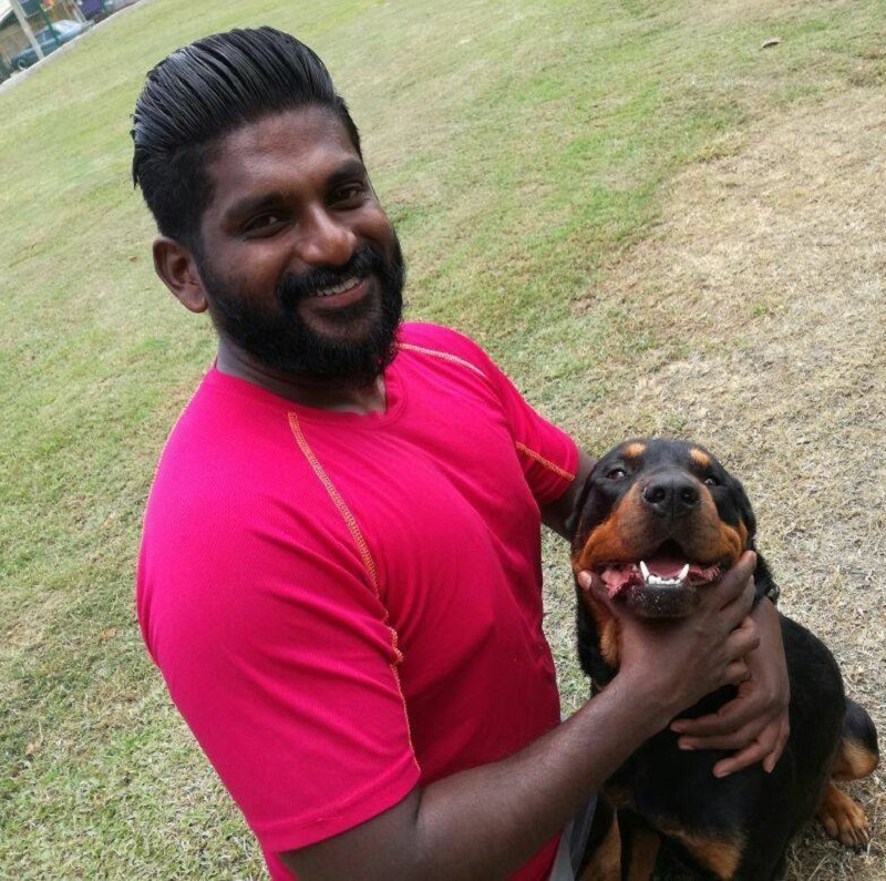 Samy Velu Chandrasagaran (pic) has come under fire on social media over two videos that showed dogs being abused at his training centre in Puchong. u00e2u20acu201d Picture via Facebook/MalaysiaDogTraining