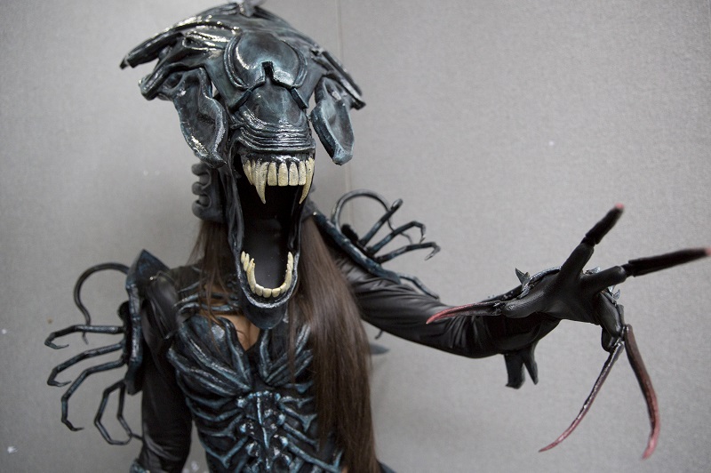 A cosplay fan poses in character as an alien at the London Film and Comic-Con in London July 17, 2015. u00e2u20acu201d Reuters pic