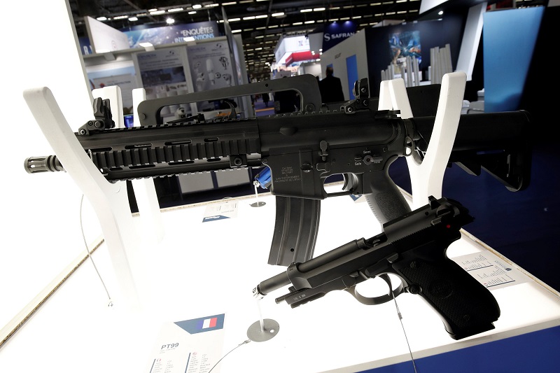 Replica Airsoft gas guns are displayed at the 20th Paris Milipol, the worldwide exhibition of dedicated to homeland security, in Villepinte, near Paris November 21, 2017. u00e2u20acu201d Reuters pic