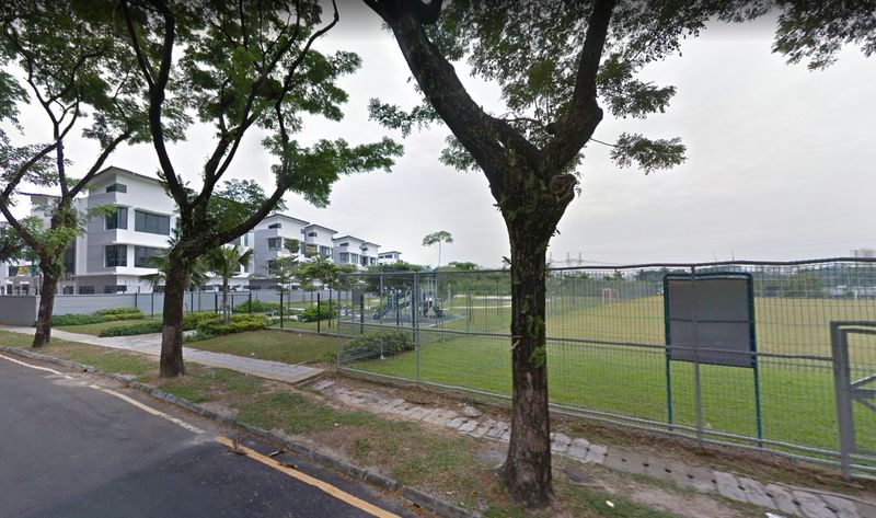 The playground in Taman Desa on which a condominium block will be built is sandwiched between the low-rise Armada Villa houses and a football field. u00e2u20acu201d Pix courtesy of Protect Taman Desa