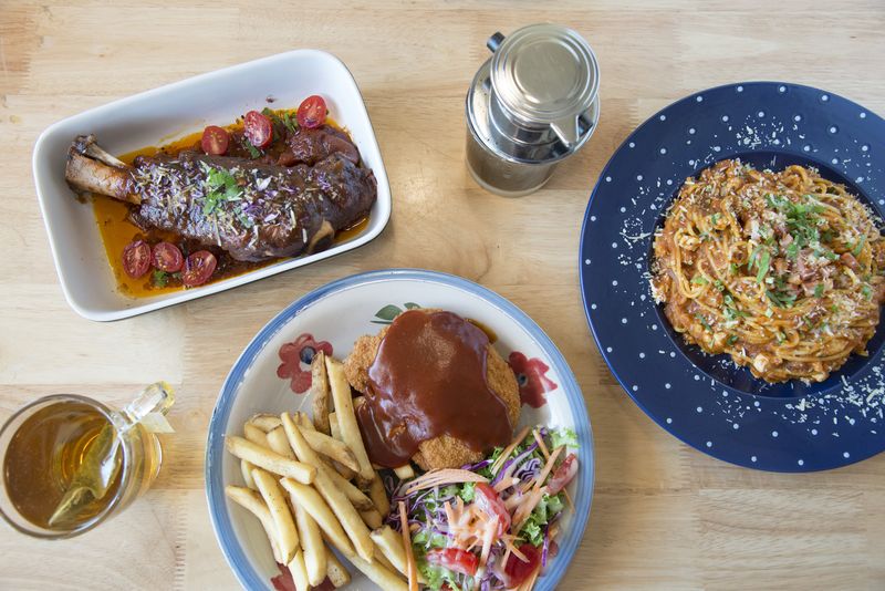 Pasta, chicken chop and lamb shank at Metal Q Caffe.