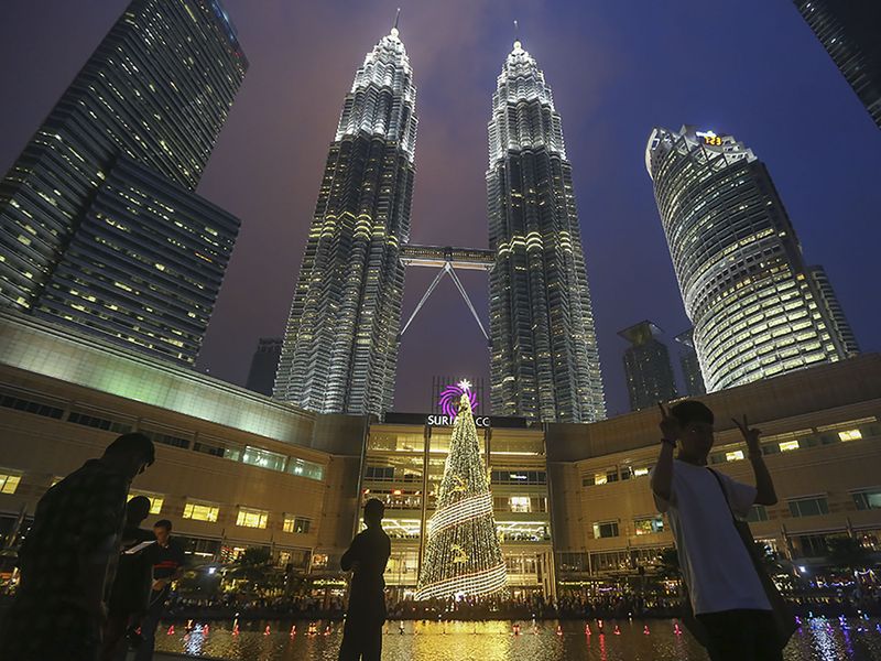 A huge Christmas tree stands in front of the KLCC Park in Kuala Lumpur, December 12, 2017. u00e2u20acu201d Picture by Yusof Mat Isa