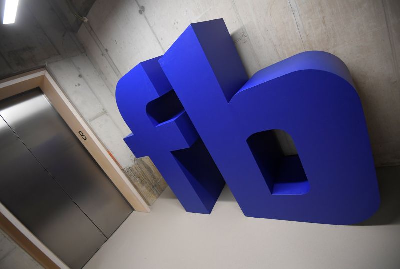 A giant logo is seen at Facebook's headquarters in London. u00e2u20acu2022 Reuters pic