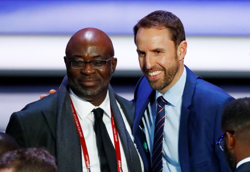 England manager Gareth Southgate (right) after the draw where his side came out in Group G along with Belgium, Tunisia and debutants Panama. u00e2u20acu2022 Reuters pic