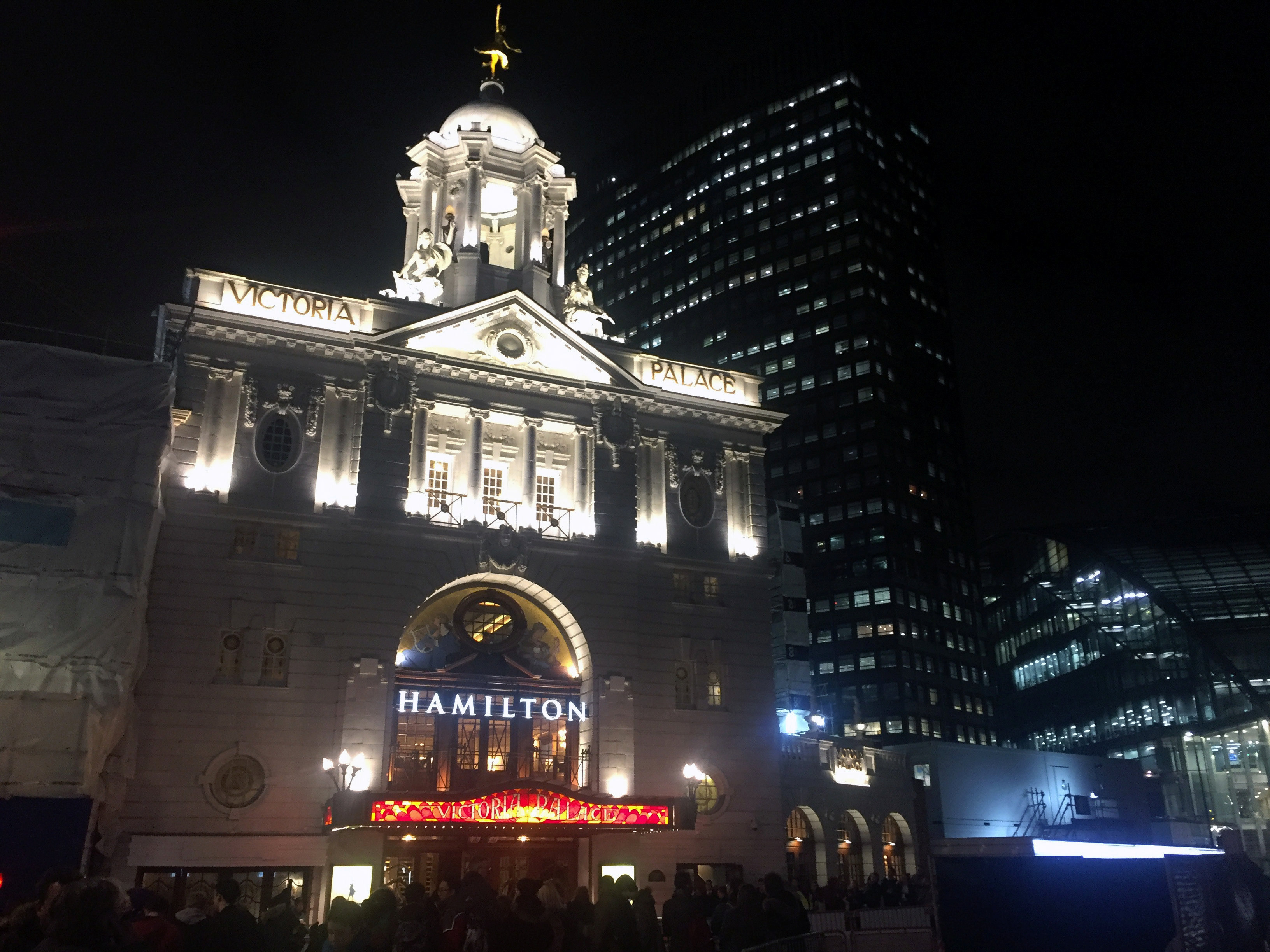 Fans gather outside the Victoria Palace theatre ahead of the opening-night performance of Lin-Manuel Miranda's musical 'Hamilton' in London, Britain December 21, 2017. u00e2u20acu201d Reuters pic  