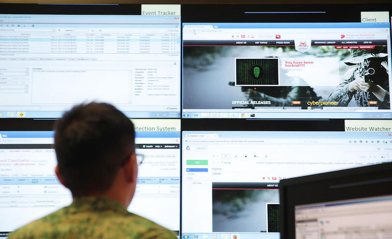 A simulated cyberattack at Mindef's Cyber Defence Test and Evaluation Centre (CyTEC). u00e2u20acu201d TODAY file photo