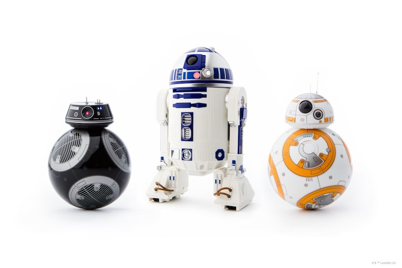 Sphero BB-9E, BB-8 and R2-D2 droids. u00e2u20acu201d Handout via AFP