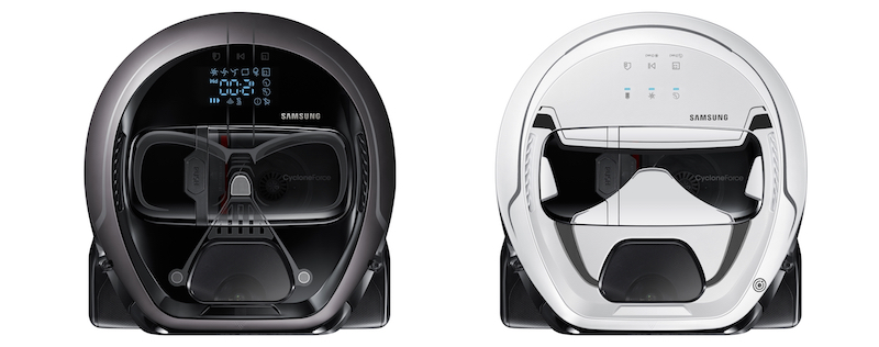 Samsung ‘Star Wars’ Limited Edition POWERbot Darth Vader and Stormtrooper models. — Handout via AFP