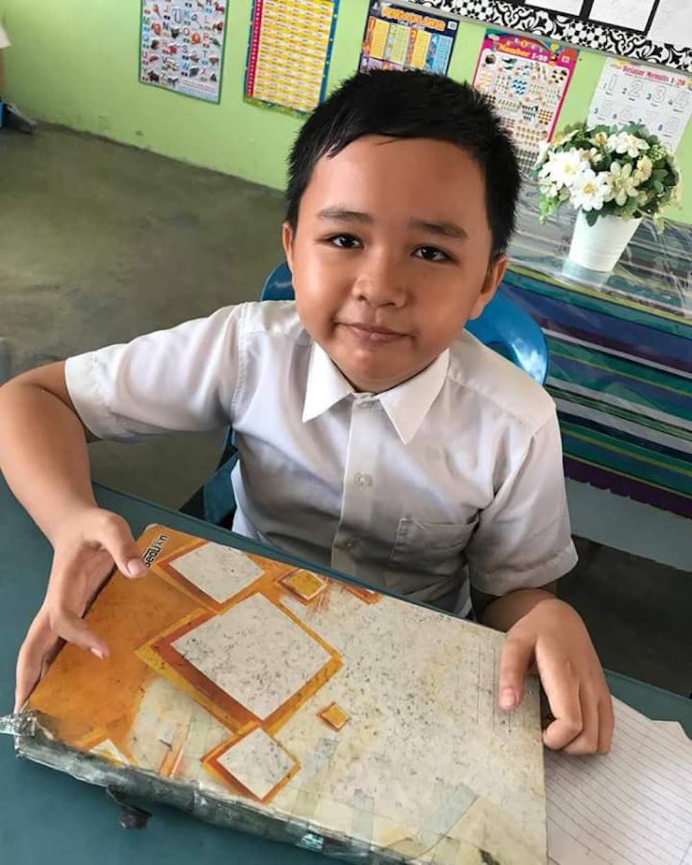 Alif, the cherubic Year 6 pupil with a whole lot of talent. — Picture courtesy of Facebook/Haiqal Iskandar
