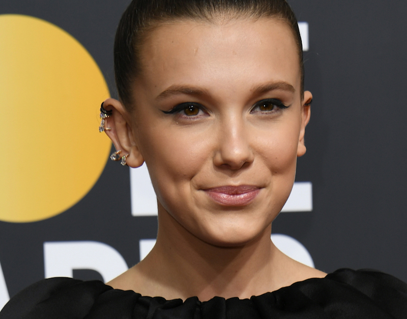 Millie Bobby Brown at the 2018 Golden Globe Awards on January 7, 2018, where u00e2u20acu02dcStranger Thingsu00e2u20acu2122 was nominated for Best Series (Drama). u00e2u20acu201d AFP pic
