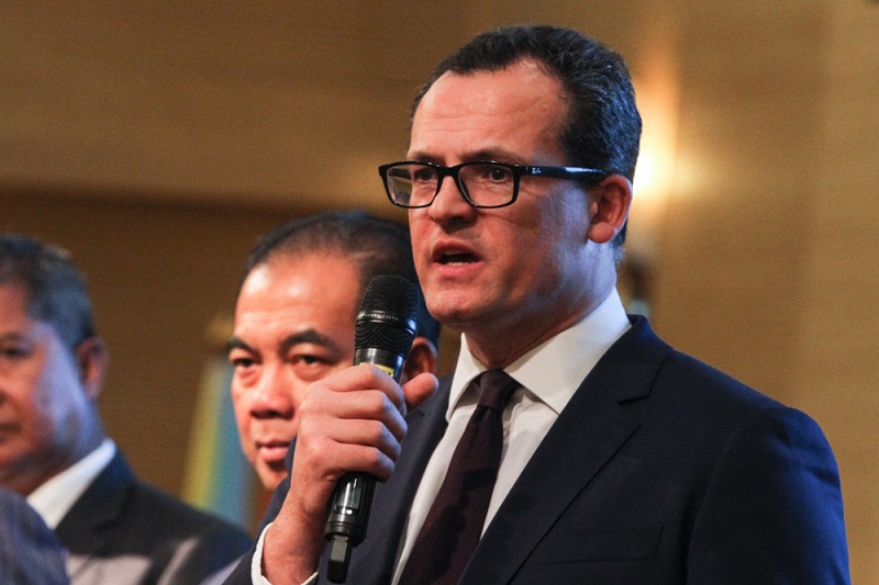 Ocean Infinity CEO Oliver Plunkett speaks during the press conference in Kuala Lumpur January 10, 2018. —  Picture by Shafwan Zaidon