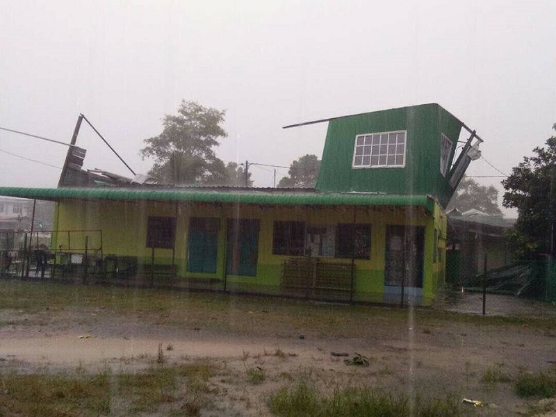 One of the houses damaged due to the storm in Pinang Tunggal. u00e2u20acu201d Picture via Facebook/Kepala Batas No1