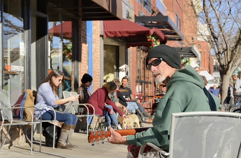 A busker on the streets of Boulder, Colorado. u00e2u20acu201d AFP pic