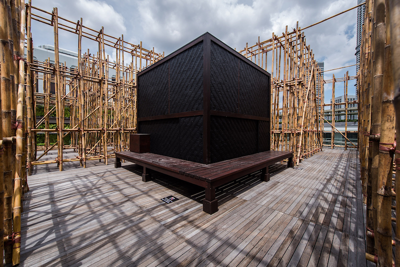 The wooden tea house is located at the centre of the maze. — Handout via AFP