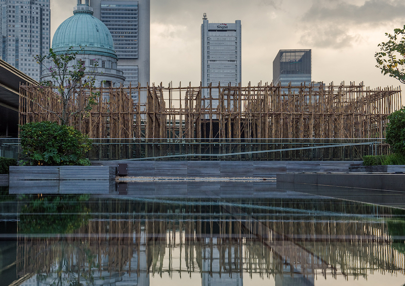 Rirkrit Tiravanija has created a bamboo maze for the rooftop of the National Gallery Singapore. u00e2u20acu201d Handout via AFP