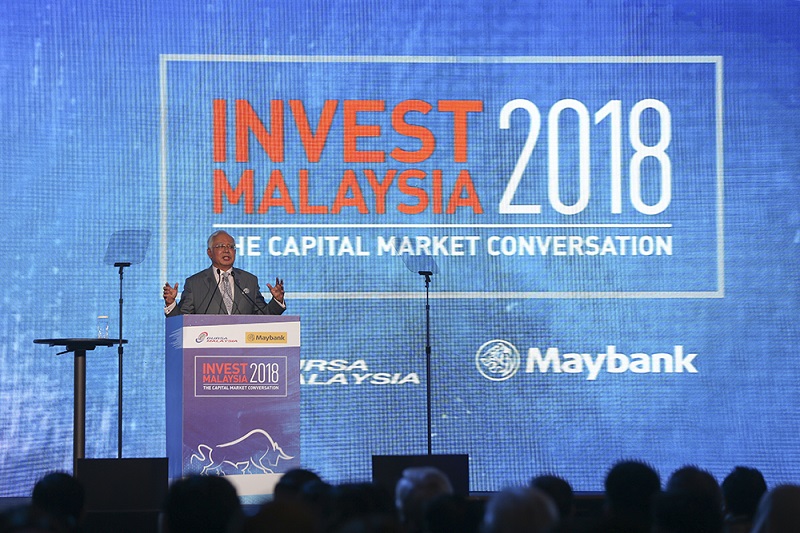 Prime Minister Datuk Seri Najib Razak delivers his keynote speech during Invest Malaysia 2018 at the Shangri-La Hotel in Kuala Lumpur January 23, 2018. u00e2u20acu201d Picture by Azneal Ishak