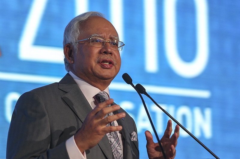 Prime Minister Datuk Seri Najib Razak delivers his keynote speech during Invest Malaysia 2018 at the Shangri-La Hotel in Kuala Lumpur January 23, 2018. u00e2u20acu201d Picture by Azneal Ishak